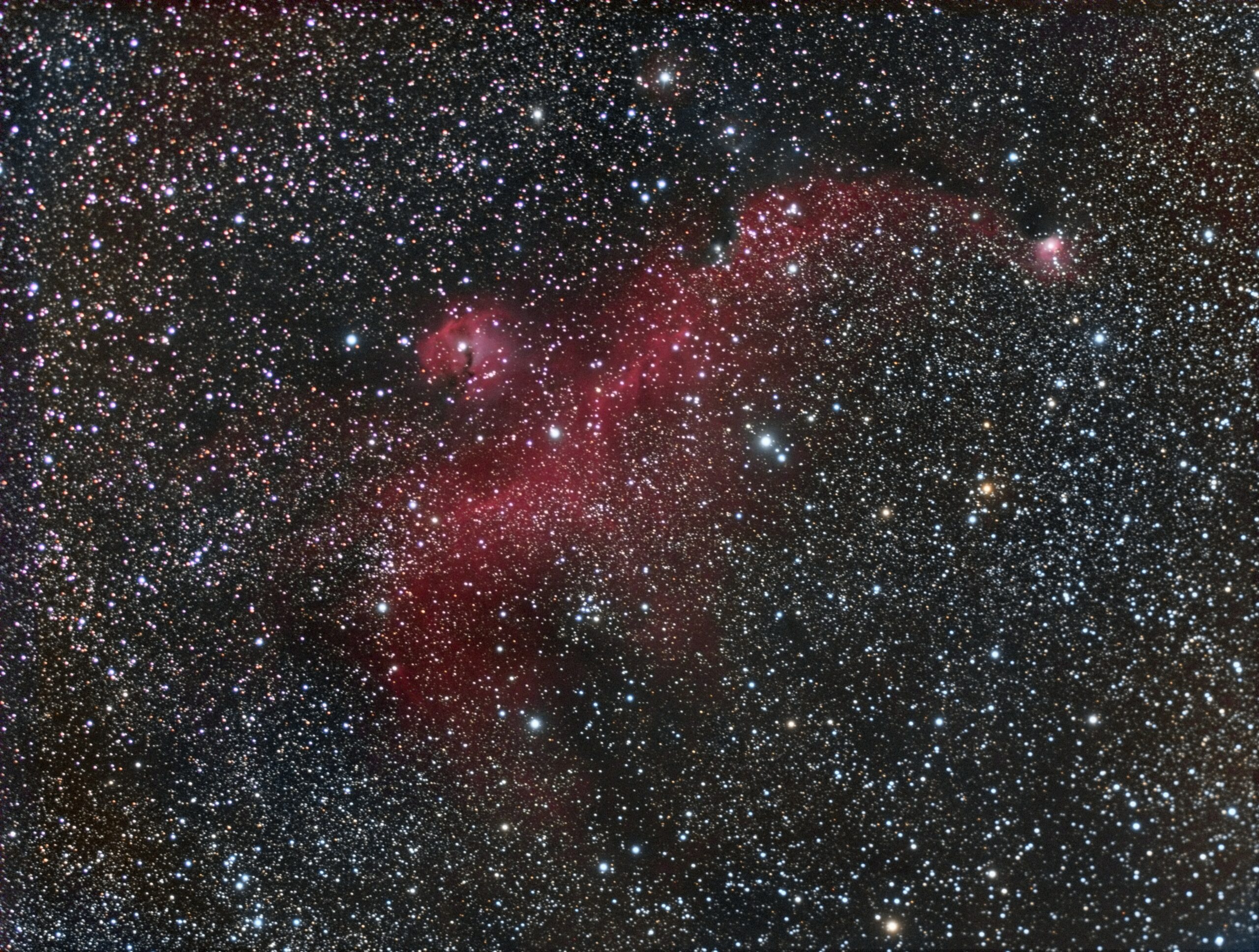 Amateur - Udo SchnurpfeilNGC 2343 vor dem Möwen Nebel (Offener Sternhaufen)